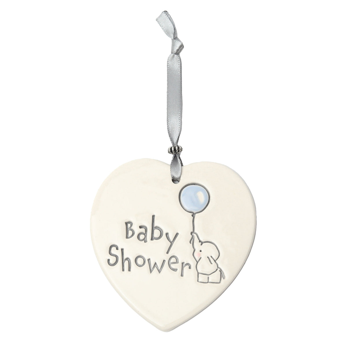 Baby Shower Blue Ceramic Heart