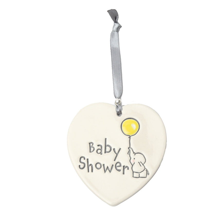 Baby Shower Yellow Ceramic Heart