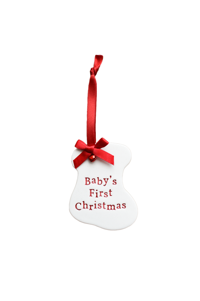 Baby's First Christmas Ceramic Stocking