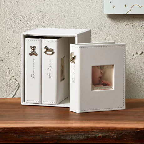 White Baby Photo Albums - Set of 3