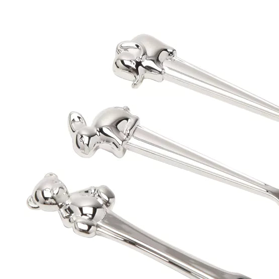 Silverplated 3 Piece Cutlery Set with Animal Icons