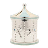 Blue Carousel Silver-Plated Money Bank