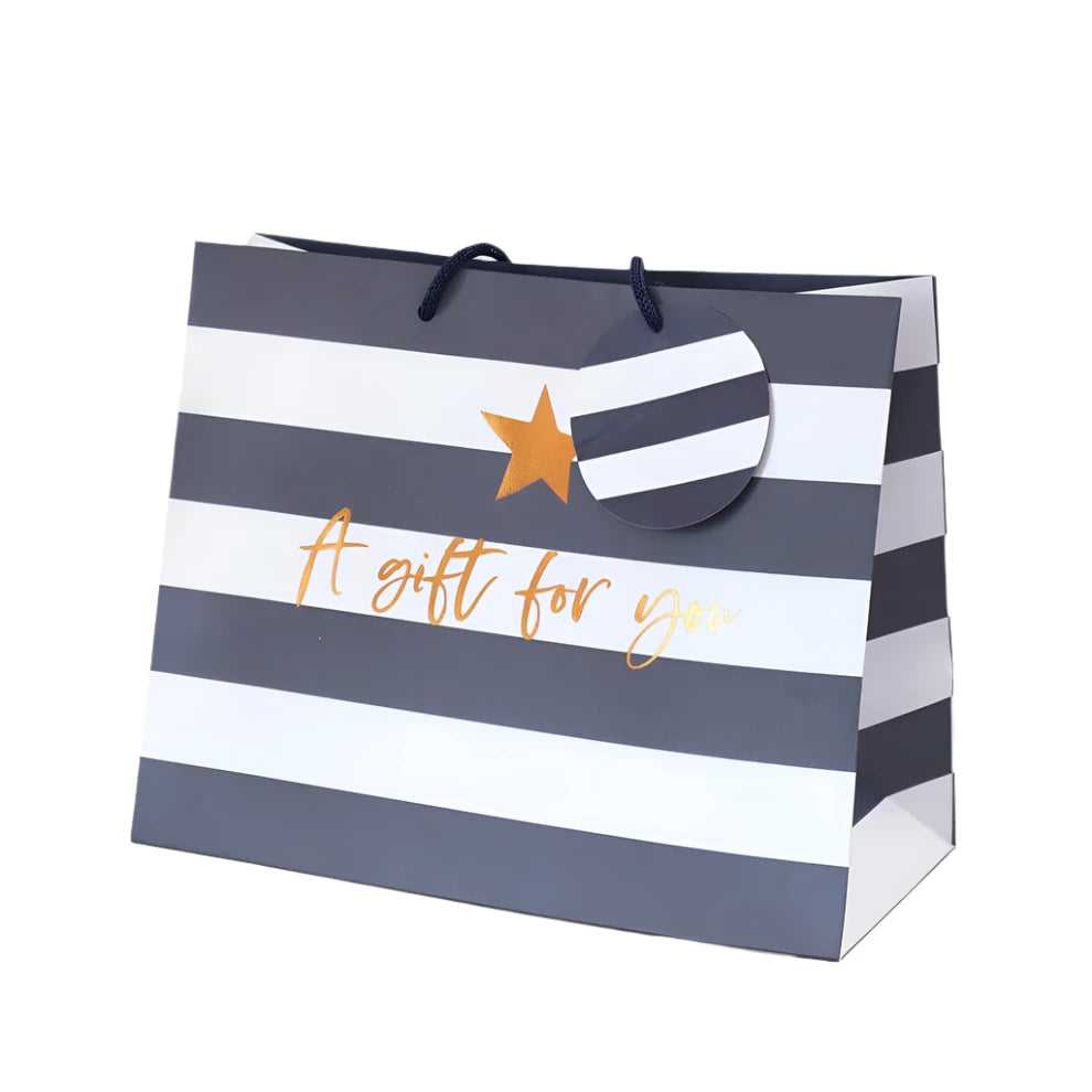 Belly Button Giftware Blue Stripes Gift Bag - Tote