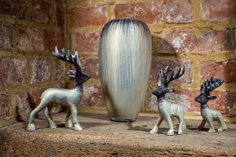 Brushed Silver Vase - 25cm