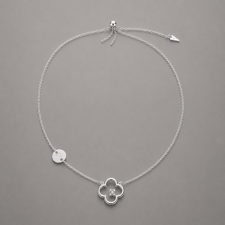 Miss Dee Silver Clover Necklace