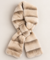 Faux Fur Crossover Scarf - Cream