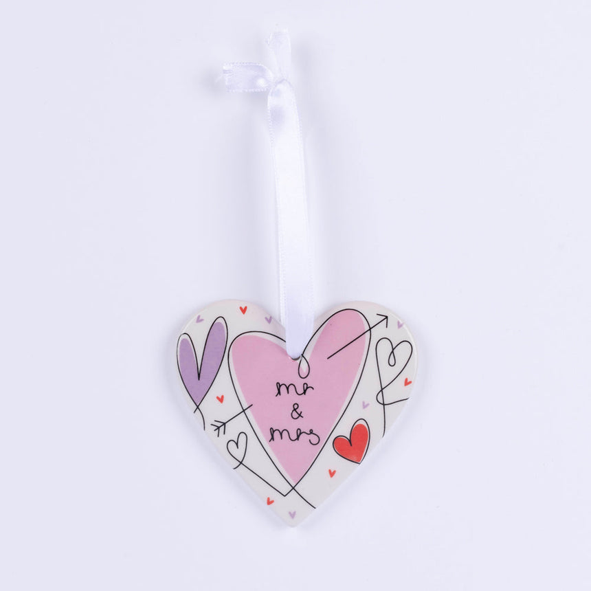 Belly Button Giftware Mr & Mrs Ceramic Heart