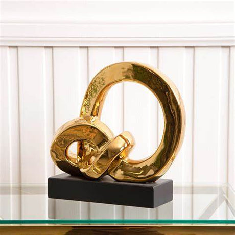 Shiny Gold Abstract Knot Sculpture