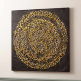 Black and Gold Spiral Abstract Canvas 90x90