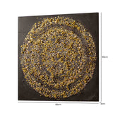Black and Gold Spiral Abstract Canvas 90x90