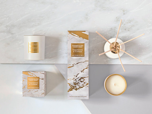 Stoneglow Luna Cedarwood Glass Candle