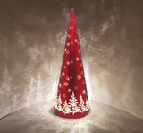Red Festive Light up Cone - White LED’s
