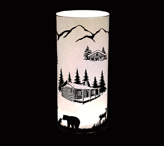 Cosy Cabin Frost Sparkler Light Up Cylinder - Small