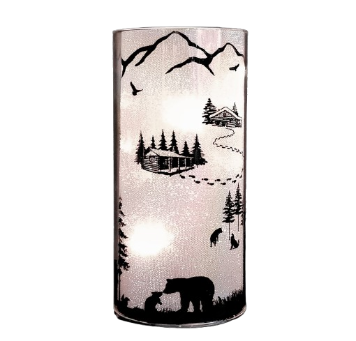 Cosy Cabin Frost Sparkler Light Up Cylinder - Small