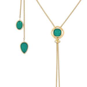 Drops Petal Necklace - Green