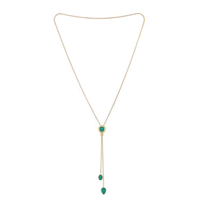 Drops Petal Necklace - Green