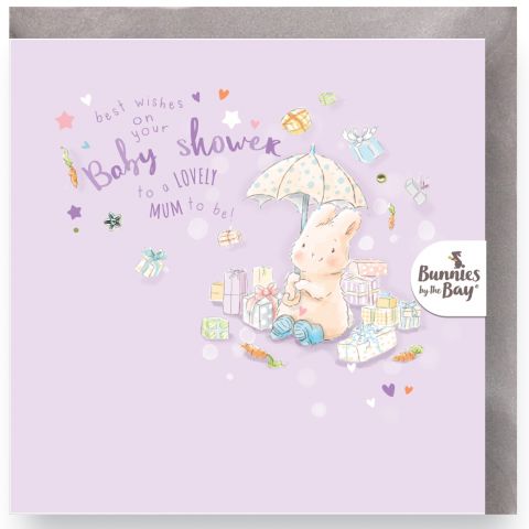 Baby Shower Card - Bunny & Presents