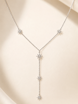 Long Silver Starburst Necklace
