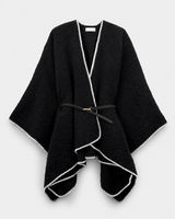 Katie Loxton Whipstitch Cape with Belt - Black