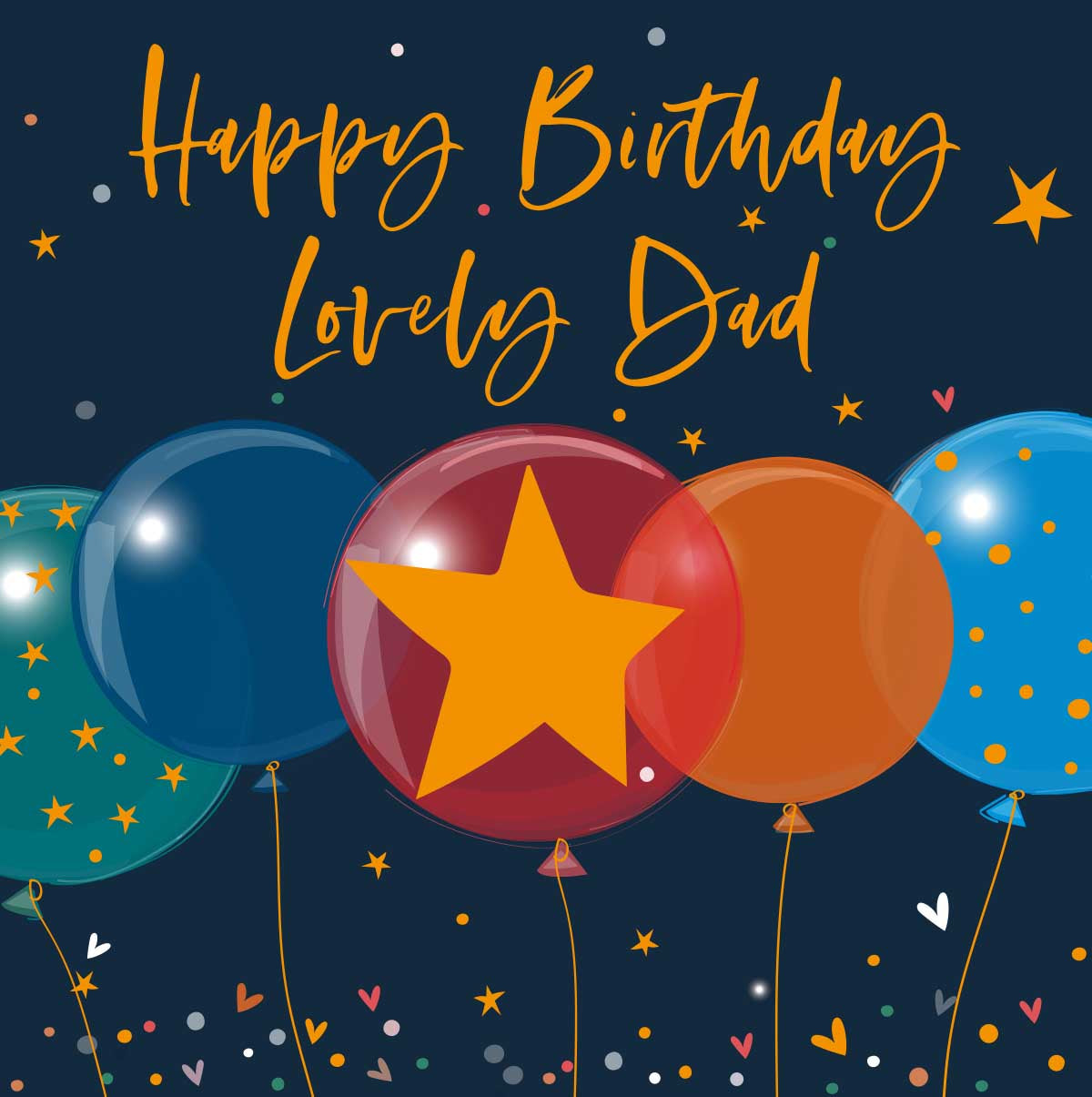 Dad Birthday Card - Blue Balloons