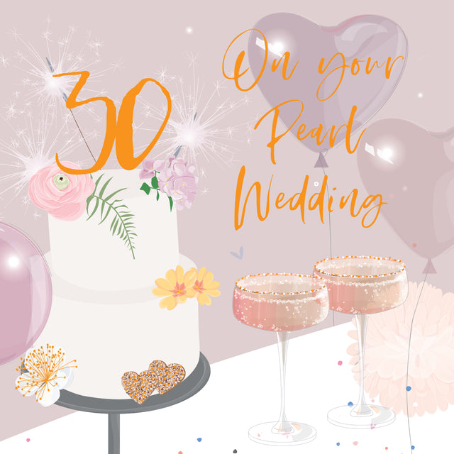 30th Anniversary Card - Cake