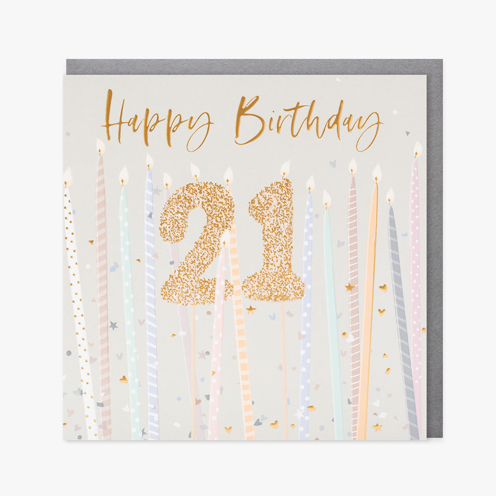 21st Birthday Card - Candles