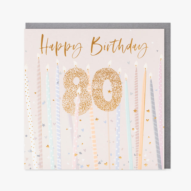 80th Birthday Card - Candles