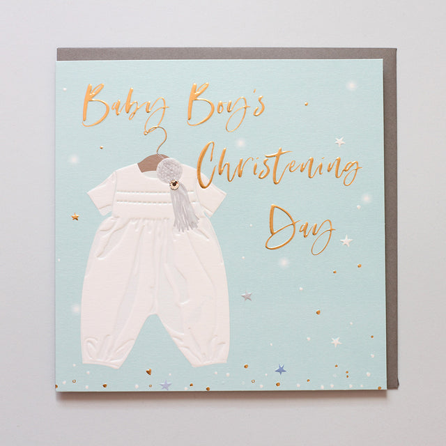 Baby Boy Christening Day Card