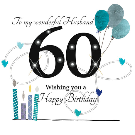 Rush Designs Husband 60th Birthday Card