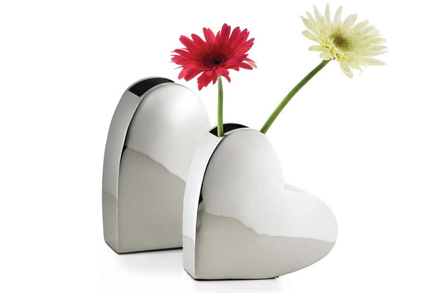 Edge Company Heart Silver Vase Small