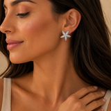 Large Starfish Earrings - Silver
