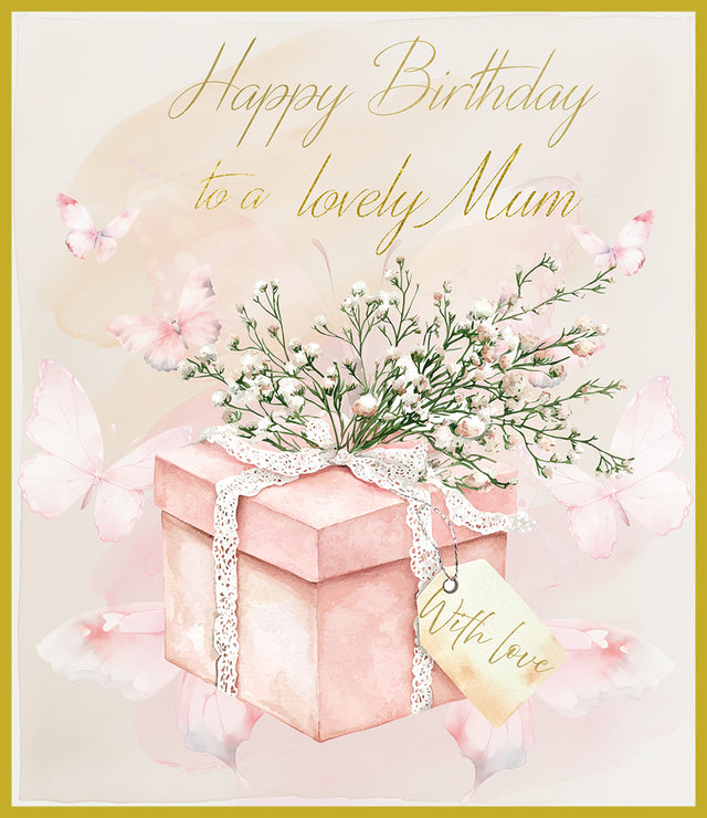 Happy Birthday Lovely Mum Card - Gift Box