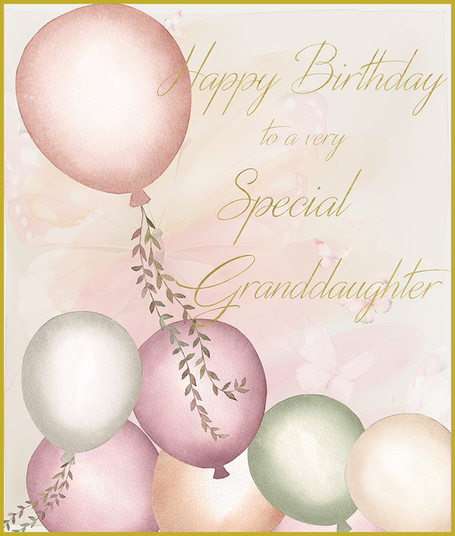 Happy Birthday Special Granddaughter Card - Balloons