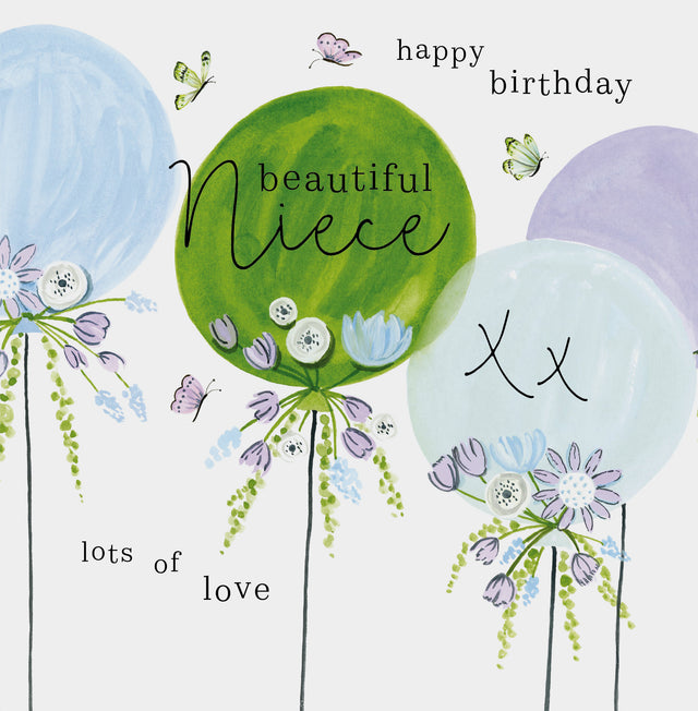 Beautiful Niece, Happy Birthday Card