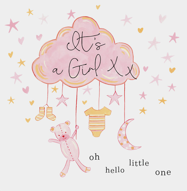 It's A Girl, New Baby Card