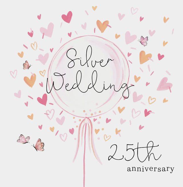 25th Silver Wedding Anniversary Card