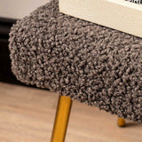 Charcoal Grey Boucle Bench with Gold Legs