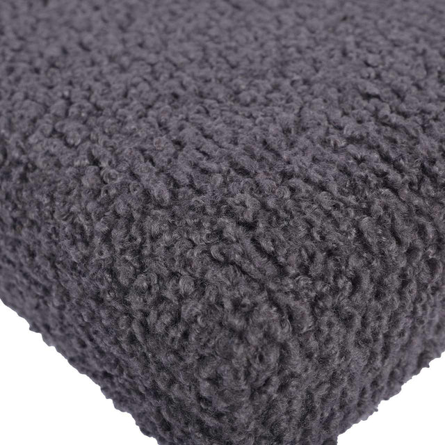 Charcoal Grey Boucle Bench with Gold Legs