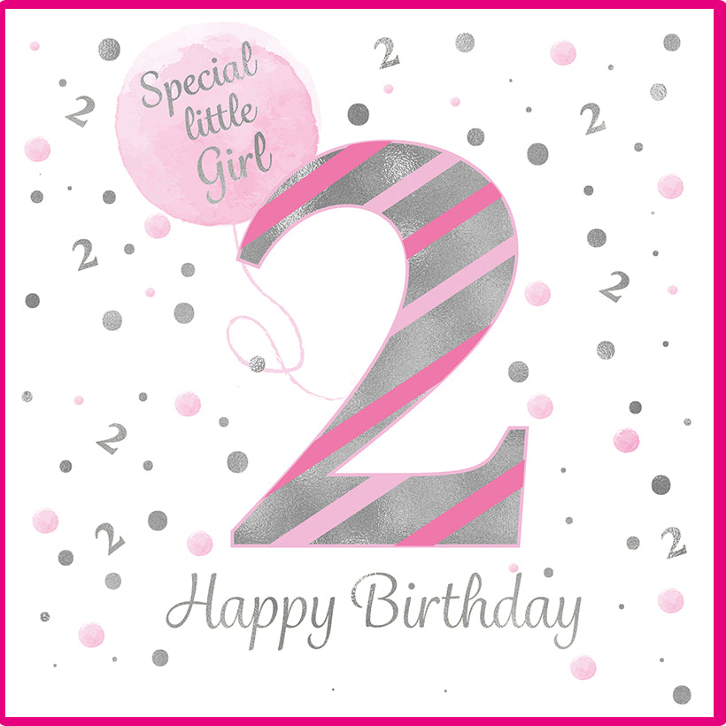 Rush Designs Girl 2nd Birthday Card