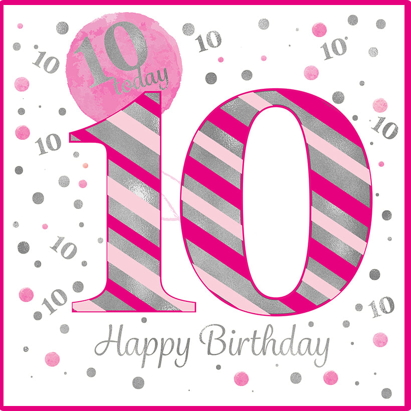 Rush Designs Girl 10th Birthday Card