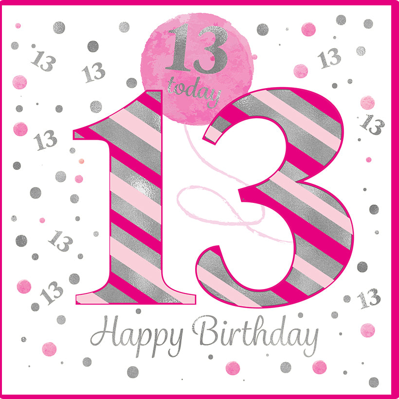 Rush Designs Girl 13th Birthday Card