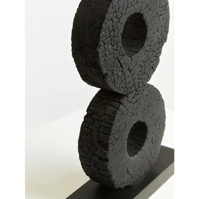 Fidel Charred Black Candle Holder - Large