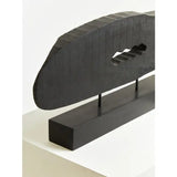 Fidel Black Rustic Horizontal Wood Slice Sculpture