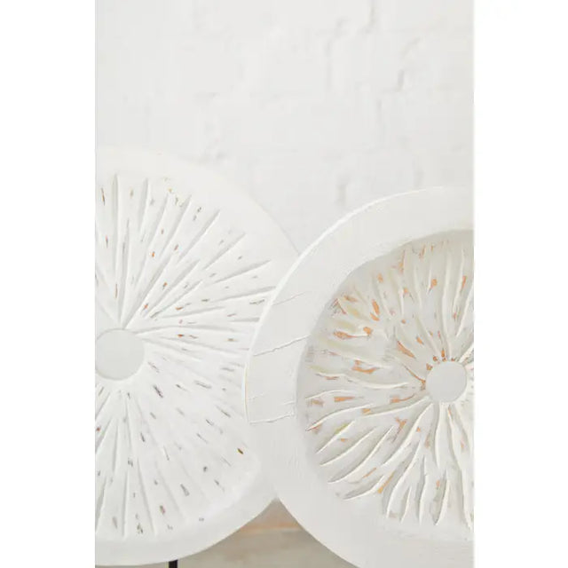 Fidel Rustic White Circular Sculpture - Large