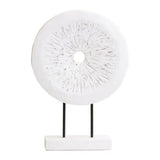 Fidel Rustic White Circular Sculpture - Small