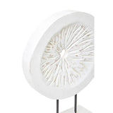 Fidel Rustic White Circular Sculpture - Small