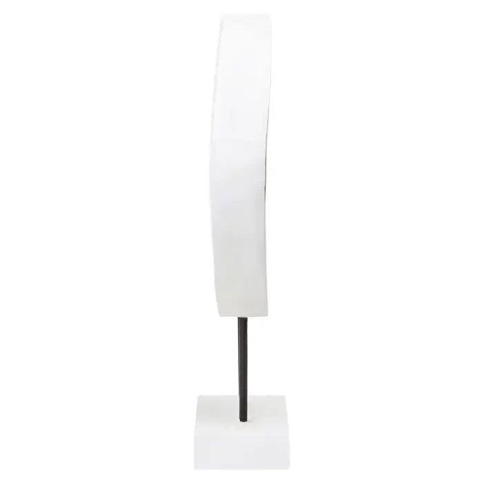 Fidel Rustic White Circular Sculpture - Small