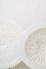 Fidel Rustic White Circular Sculpture - Small