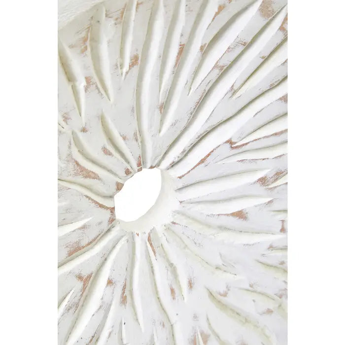 Fidel Rustic White Circular Sculpture - Small