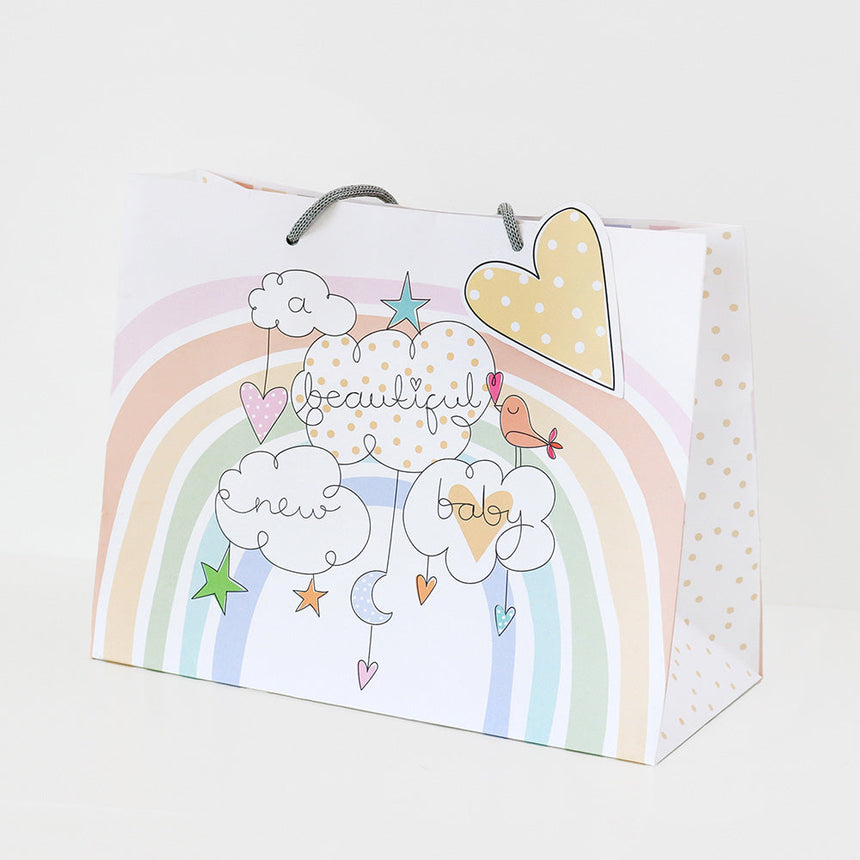 Belly Button Giftware New Baby Rainbow Gift Bag Medium